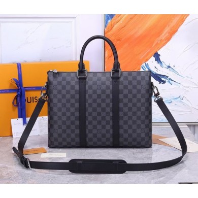 AAA 1:1 Louis Vuitton Damier Graphite canvas BRIEFCASE M33416 black JK143yF79