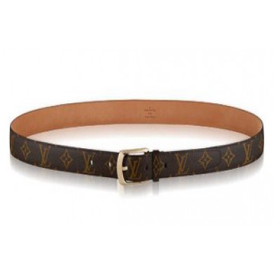 Best 1:1 Louis Vuitton Monogram Cowskin Leather Belt Coffee JK3126eT55