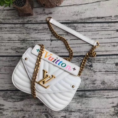 Best 1:1 LOUIS VUITTON NEW WAVE CHAIN BAG MM M51945 white JK1766OR71