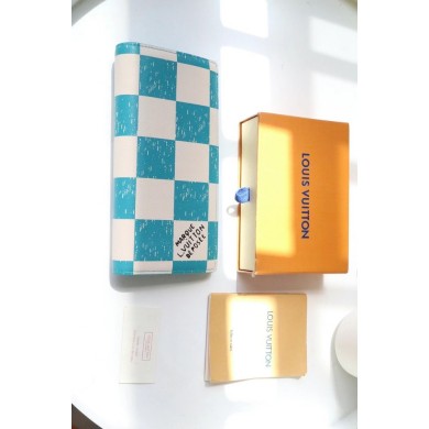 Best Quality Louis Vuitton BRAZZA WALLET M60494 light blue JK55xb51