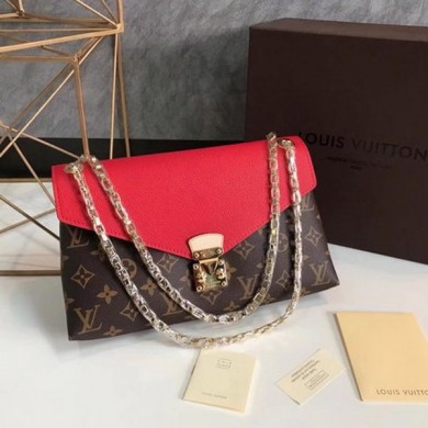 Designer Replica Louis Vuitton Monogram Canvas Pallas Chain Cerise M41201 Red JK2098CF36