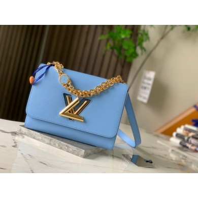 Designer Replica Louis Vuitton TWIST MM M59627 light blue JK5908CF36