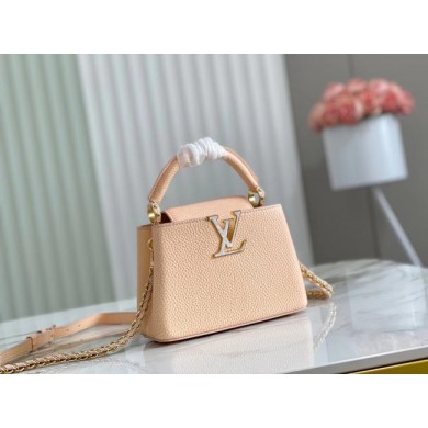 Fake Louis Vuitton CAPUCINES MINI M81190 cream JK5645GR32