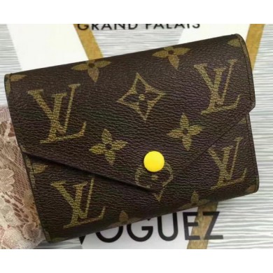 First-class Quality Louis Vuitton Monogram Canvas Victorine Wallet M62360 Yellow JK565xO55