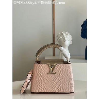 Imitation Louis Vuitton CAPUCINES MINI M59268 light pink JK5953Dl40