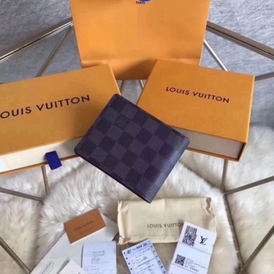 Imitation Louis Vuitton Damier Graphite Canvas MULTIPLE WALLET N62663 JK494Tm92