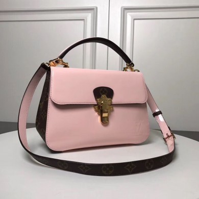 Imitation Louis Vuitton Monogram Canvas Cherrywood Original Patent Leather M53355 Pink JK869uq94