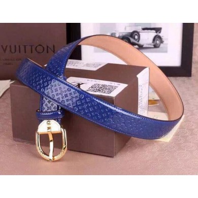 Imitation Louis Vuitton Monogram Vernis Belt LV4768 Blue JK2808SU58