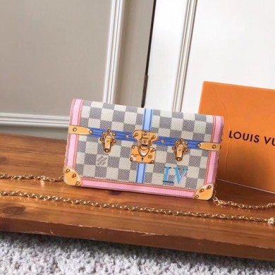 Imitation Louis Vuitton Pochette Weekend original Damier Azur Canvas N60108 JK1951Za30