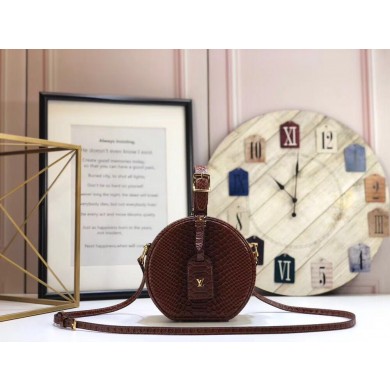 Imitation Louis Vuitton Snake skin PETITE BOITE CHAPEAU M43510 brown JK1970SU87