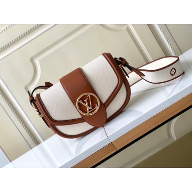 Imitation Louis Vuitton Taurillonleather and canvas trim M59446 brown JK5716zn33