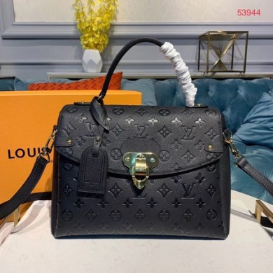 Knockoff Best Louis Vuitton Georges MM Monogram Empreinte Original Leather M53944 Black JK1117sm35