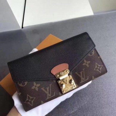 Knockoff High Quality Louis Vuitton Monogram Canvas PALLAS WALLET M58414 Black JK458Lg12