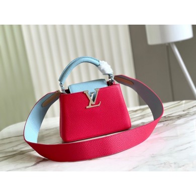 Louis Vuitton CAPUCINES MINI M59205 red&sky blue JK26Zr53