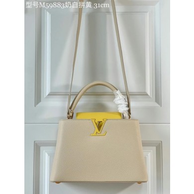 Louis Vuitton CAPUCINES MM M59883 Creme Beige JK5775Hn31