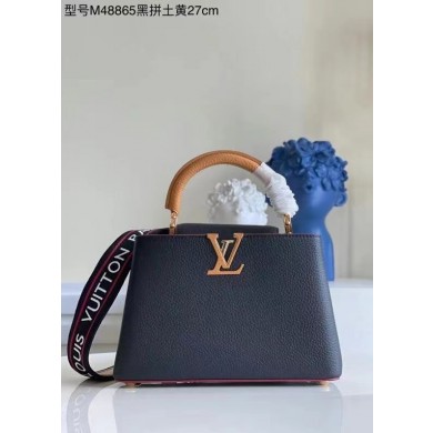 Louis Vuitton CAPUCINES Original Leather PM M48865 black JK266Kn56