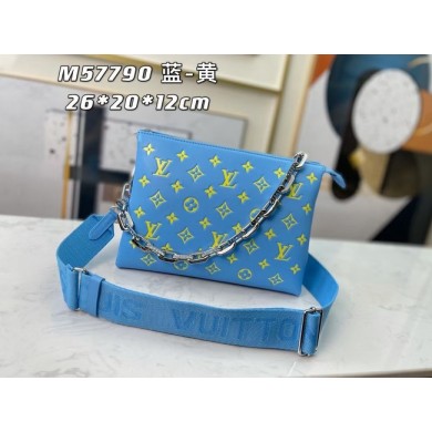 Louis Vuitton COUSSIN PM M58628 light blue&yellow JK449hI90