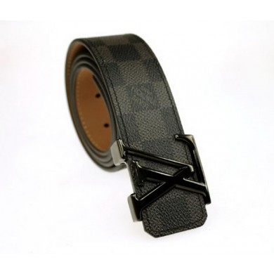 Louis Vuitton Damier Graphite Canvas Belt LV2067 Black JK2881fJ40