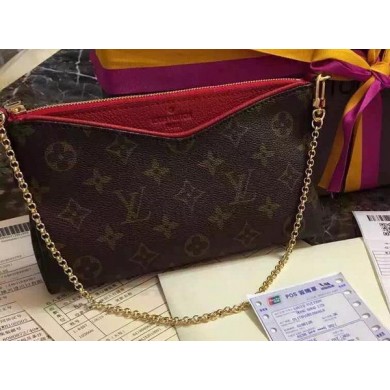 Louis Vuitton M41638 Red Monogram Canvas PALLAS Clutch JK2392CI68