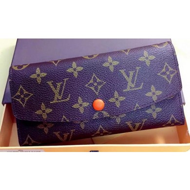 Louis Vuitton Monogram Canvas Emilie Wallet Rouge M60136 Orange JK648su78