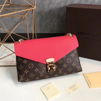 Louis Vuitton Monogram Canvas Pallas Chain Cerise M41201 Light Red JK2097nV16