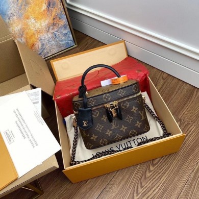 Louis Vuitton Monogram Canvas Reverse Nice Cosmetic Bag M45165 Black JK641nU55