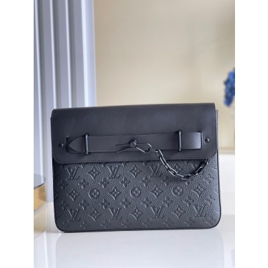 Louis Vuitton Monogram Eclipse POCHETTE Steamer M80140 Black JK490mV18