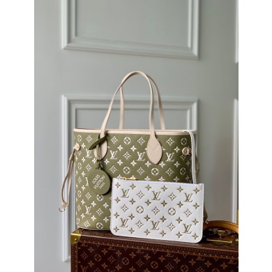 Louis Vuitton Monogram Empreinte NEVERFULL MM M46102 Green&Gray JK5845Fh96