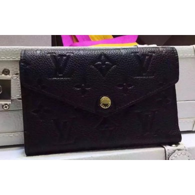 Louis Vuitton Monogram Empreinte SARAH WALLET M61184 Black JK634tQ92