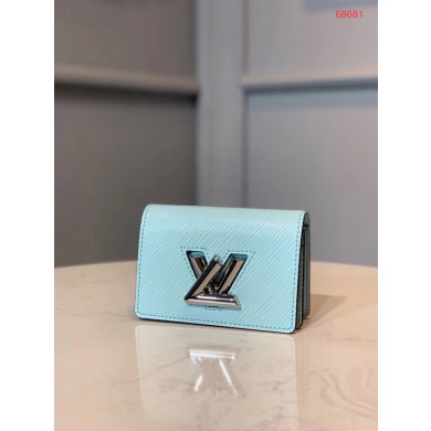 Louis vuitton original TWIST MULTICARTES card holder M68681 sky blue JK215Oq54