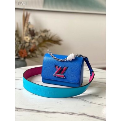 Louis Vuitton TWIST PM M57669 blue JK397rf34