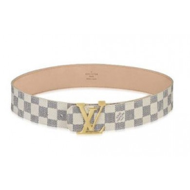 Replica Louis Vuitton Damier Cowskin Leather with Gold Hardware Belt JK3128Xe44