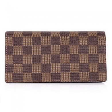 Replica Louis Vuitton Damier Ebene Canvas Ebony Wallet N60825 JK718BB13