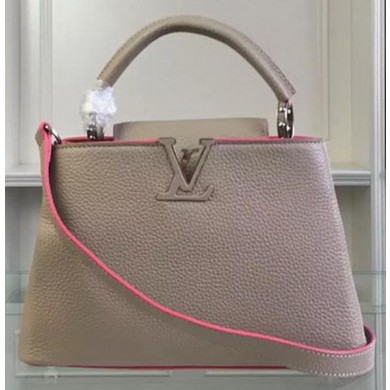 Replica Louis Vuitton Original Taurillon Leather CAPUCINES BB Bag M90294 Light Grey JK2416DY71