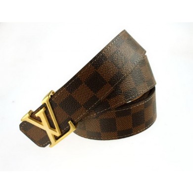 Top Louis Vuitton Damier Ebene Canvas Belt LV207 Gold JK2883lE56