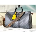 AAA Replica Louis Vuitton KEEPALL BANDOULIERE 45 M40569 black JK258cf50