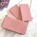 AAA Replica Louis Vuitton Monogram Empreinte POCHETTE FeLICIE M64064 Pink JK2083cf50