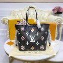 AAAAA Louis Vuitton Monogram Canvas Neverfull MM M45818 Black JK299aM93