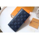 Cheap Louis Vuitton BRAZZA WALLET M62900 Navy Blue JK107ZZ98