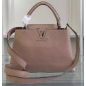 Copy 1:1 Louis Vuitton Original Taurillon Leather CAPUCINES BB Bag M90294 Apricot JK2414xD64