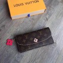 Designer Louis Vuitton Monogram Canvas EMILIE WALLET M64202 Rose JK506vs94