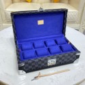 Fake Louis Vuitton Damier Graphite canvas 8 WATCH CASE M47641 blue JK165Hj78