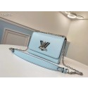 Fake Louis vuitton original epi leather TWIST MM M66119 sky blue JK852RY48