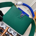 High Quality Imitation Louis vuitton original taurillon leather Capucines Mini N95509 green JK1222Vu82