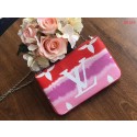 High Quality Louis vuitton original ESCALE POCHETTE DOUBLE ZIP clutch bag M69124 red JK763BH97