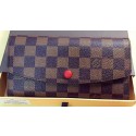 Imitation Cheap Louis Vuitton Damier Ebene Canvas Emilie Wallet Rouge M60136 Red JK649fV17