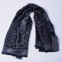 Imitation Fashion Louis Vuitton Scarves Cotton WJLV092 Black&Silver JK3855kd19