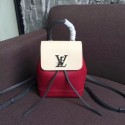 Imitation Louis Vuitton LOCKME BACKPACK M52733 Lie De Vin Etain Creme JK1542sJ18