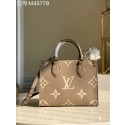 Imitation Louis Vuitton ONTHEGO Original Leather PM M45779 Gray JK82sJ18