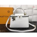 Imitation Louis Vuitton Original Leather CAPUCINES PM M52963 White JK1109RC38